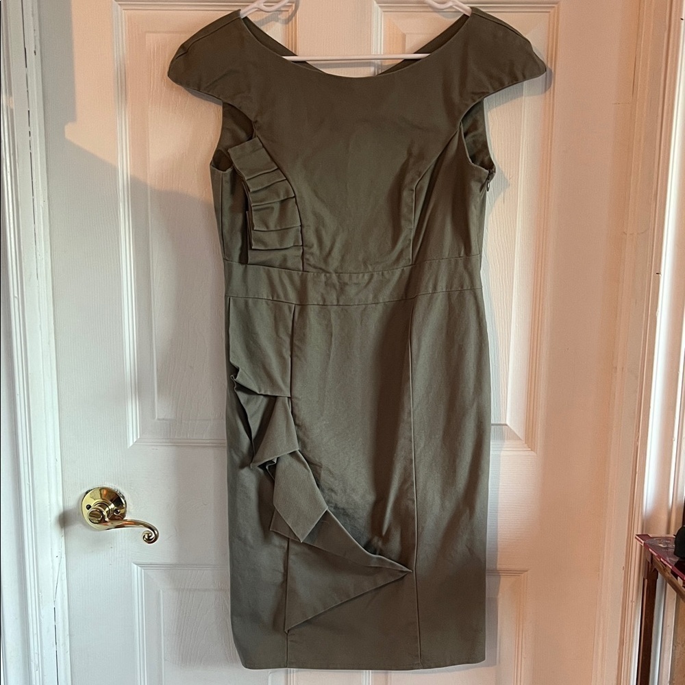 Elroy Organics 100% Cotton Elegant Olive Green Dress